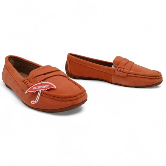 Blondo Shellby Women's Size 7.5 M Orange Suede Nubuck Waterproof Driver Loafer - Picture 9 of 13